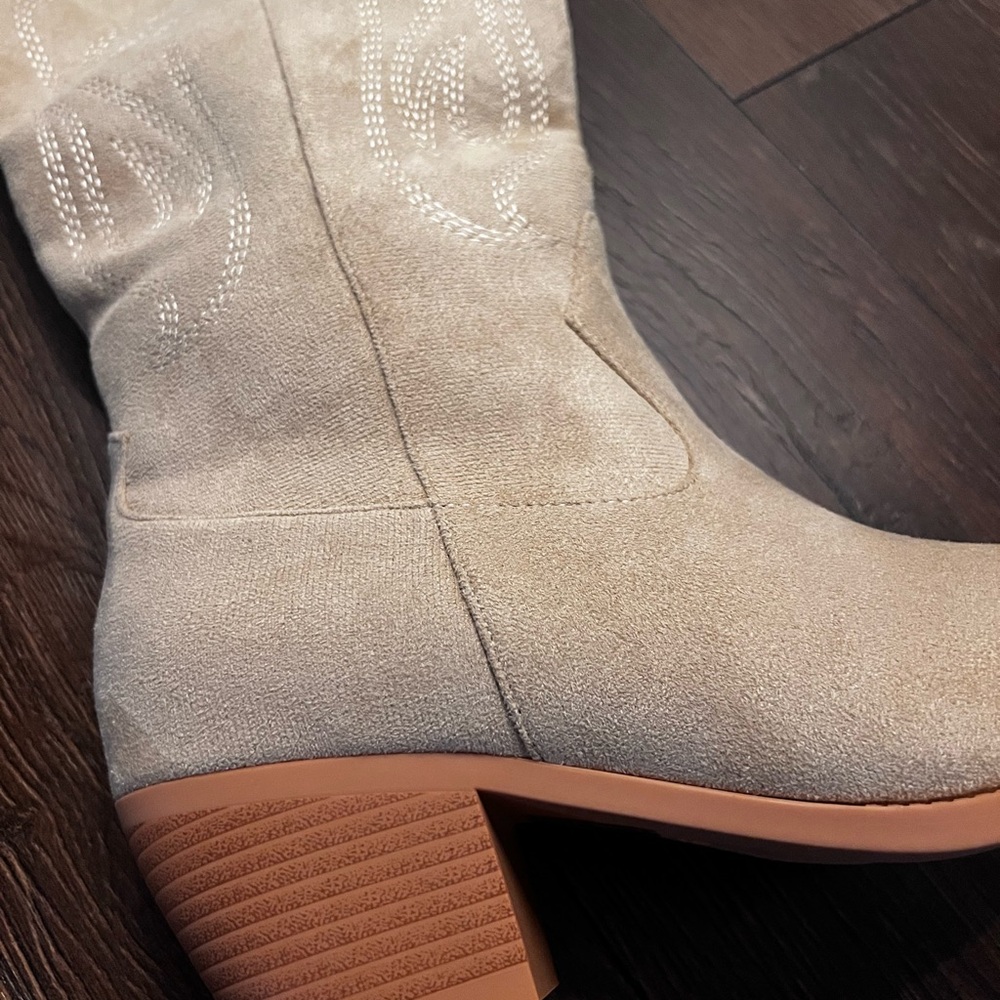 Tan suede boots